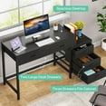 thumbnail image 7 of Tribesigns Computer Desk with 5 Drawers, Home Office Desks with Reversible Drawer Cabinet Printer Stand, Industrial PC Desk with Storage, Rustic Study Writing Table Workstation for Small Spaces, 7 of 7