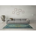 thumbnail image 3 of Ahgly Company Indoor Square Persian Light Blue Traditional Area Rugs, 8' Square, 3 of 4