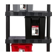 Hyper Tough Garage Plastic Stacking Open Storage Bin, Large, Black, No Lid