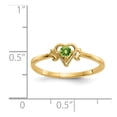 thumbnail image 3 of 14K Yellow Gold Ring Band Themed (08) August Peridot Green, Size 9, 3 of 5