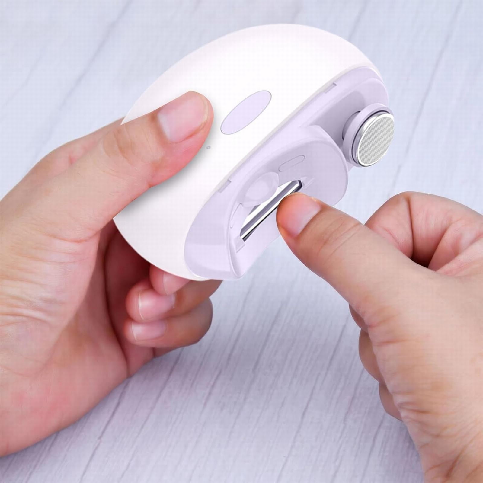 Electric Nail Clipper 2 in 1 Trimmer and Polisher with Adjustable Dual Speed, LED Light Nail Grinder with Chip Collection Box, USB Rechargeable Nail Care Tool for Adults Seniors Home Travel Use