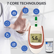 Blood Glucose Monitor Kit, Diabetes Testing Kit with 50 Glucometer Strips, 50 Lancets and Lancing Devices, Portable Sugar Test Kit, No Coding