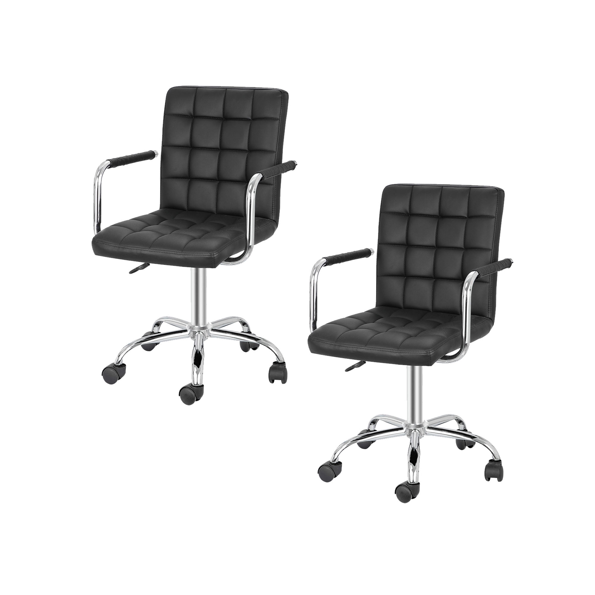 2x Office Computer Shop Home Faux Leather Chair Swivel Studio Salon Barber Stool 