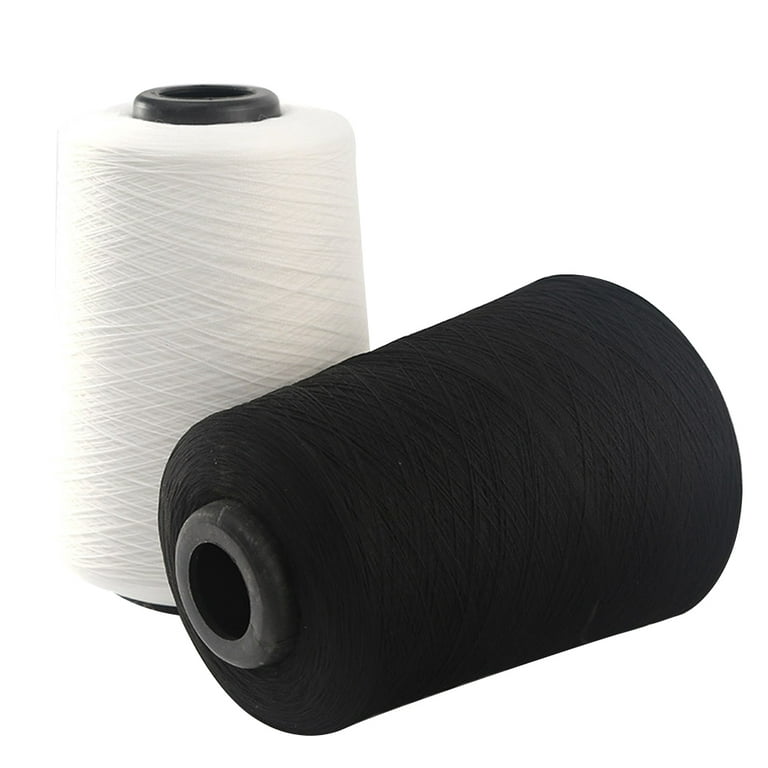 2pcs 10000 Yards 150D Premium Sewing Threads Costume Sewing Threads Clothes  Pants Threads (1pcs White, 1pcs Black) 