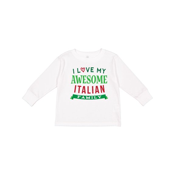 Inktastic Italy Love My Awesome Italian Family Boys or Girls Long Sleeve Toddler T-Shirt