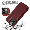 thumbnail image 2 of Genuine Leather iPhone 14 Plus Case- -Premium Wallet case iPhone 14 plus With Card Slot -Kickstand adjustable-Camera Protection Come With Free Gift Brown color, 2 of 4