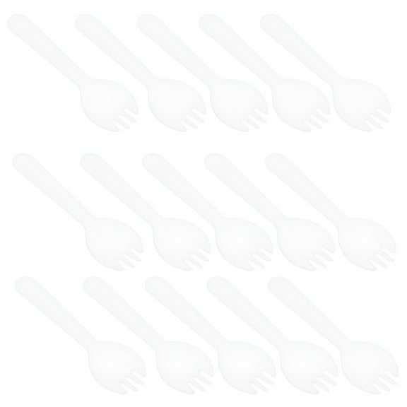 ACDANC 100 Pcs Disposable Fork and Spoon Spork Plastic Forks Spoons Cake Dishes Cutlery