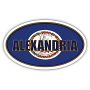 Alexandria City Virginia State Flag | VA Flag Alexandria County Oval State Colors Bumper Sticker Car Decal 3x5 inches