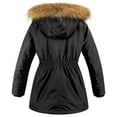 thumbnail image 2 of Chrisuno Girl's Long Winter Coats Parka Puffer jacket For kids Black 6/7, 2 of 5