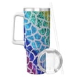 thumbnail image 2 of KLL Rainbow Glitter Print 40oz Stainless Steel Insulated Car Cup Coffee Mug with Spillproof Lid - Keep Your Drink Hot or Cold on the Go, 2 of 8