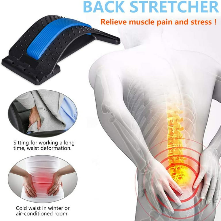 Back Stretcher, Lower Back Pain Relief Device with Magnet, Multi-Level Back  Cracker Back Massager, Lumbar Support Spine Board for Herniated Disc,  Sciatica, Scoliosis 
