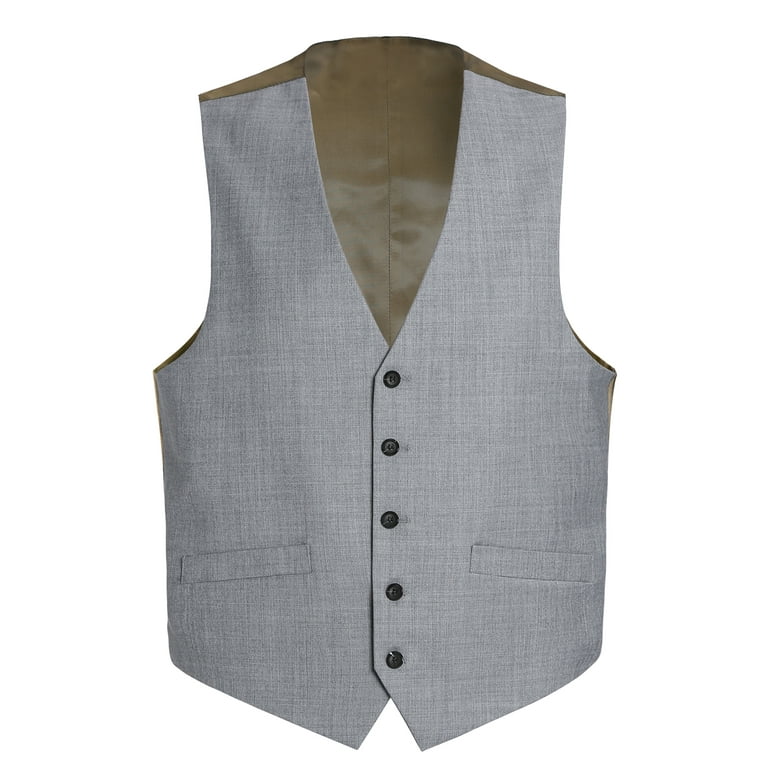 Men's Single Breasted Vest Wool Dress Vest Formal Suit Vest