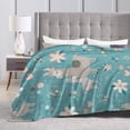 thumbnail image 4 of Kll Fleece Blanket Plush Throw Blanket Teal Mama Llama,Soft Fuzzy Cozy Flannel Blanket For Couch Sofa Bed.(50"X40"), 4 of 9
