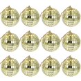 thumbnail image 2 of 12Pcs Golden Mirror Disco Balls For Christmas And Weddings Decorative Hanging Balls Ideal For Party Gatherings, 2 of 2