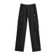 thumbnail image 4 of Monos Retro para mujer, pantalones rectos informales con varios bolsillos y cintura alta holgados a la moda para primavera y otoño para mujer Pompotops  ulkah940464, 4 of 8