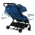 thumbnail image 4 of Mompush Lithe Double Stroller with Two Large Individual Side by Side Recline Seat, Navy, 24.5LB, Unisex, 4 of 7