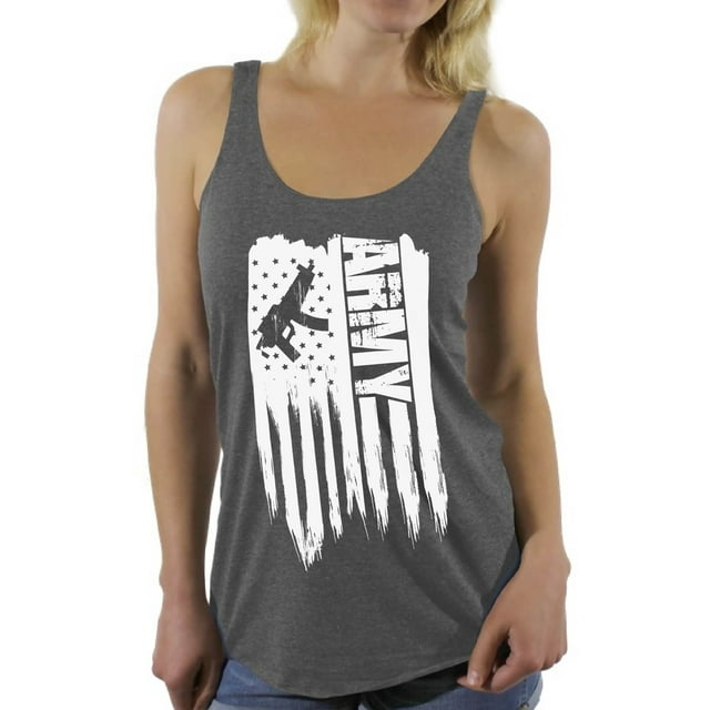 Awkward Styles American Flag Army Women Racerback Tank Top 4th of July Gifts USA Flag Army Shirt for Women Made in the USA Vintage USA Army Women Tank USA Pride Military Top for Women