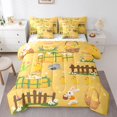 thumbnail image 1 of Erosebridal Kids Farm Animal Bedding King Size, Chicken Rabbit Comforter Sets with Sheets, Cartoon Farmhouse Room Decorative Reversible 7pcs, 1 of 1