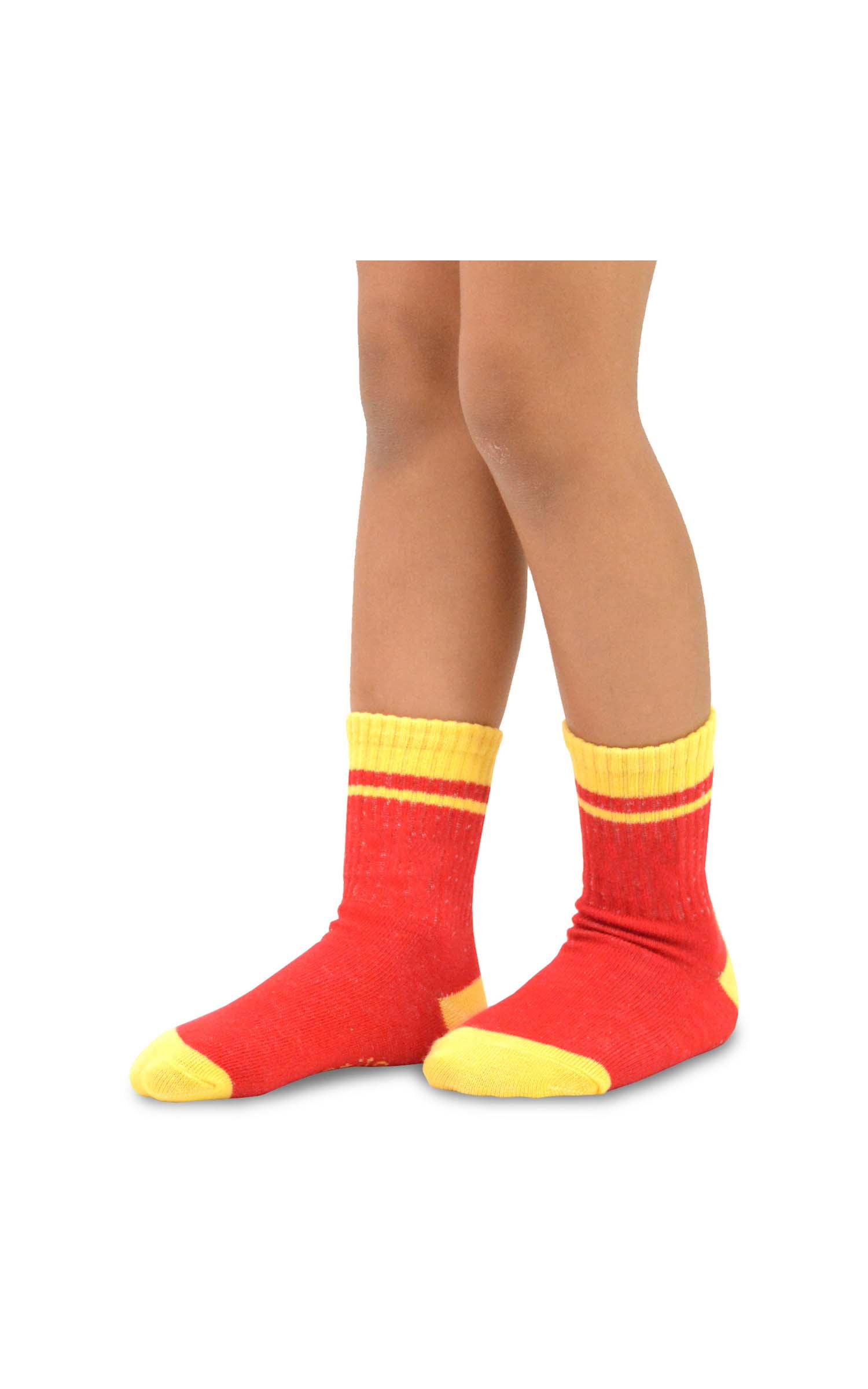TeeHee Kids Boys Sports Athletic Stripe Crew Socks 6 Pair Striped Breathable