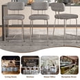 thumbnail image 4 of Ninecer Counter Height Bar Stools Set of 4, 26" Grey Bar Stools with Back and Metal Legs, Fabric Kitchen Counter Stools with Footrest and Wide Seat, Bar Chairs for Kitchen Island, 4 of 8