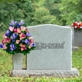 thumbnail image 6 of Sympathy Silks Artificial Cemetery Flowers Cream Pink Tulips/Purple Iris Bouquet, 6 of 8