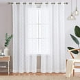 thumbnail image 1 of Haperlare Boho Sheer Curtains 63 inch Length White Pom Pom Farmhouse Bedroom Curtains Voile Textured Curtains Pompom Voile Window Drapes for Living Room, 2 Panels, 1 of 6