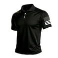 thumbnail image 2 of Zimjoy 4th of July Polo Shirts for Men Patriotic American Flag Graphic T-Shirts 250 Years of Freedom 1776-2026 Memorial Tee Tops for USA 250th Anniversary Black S, 2 of 5