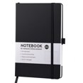 thumbnail image 1 of Lined Classic Pocket Notebook Journal [ Leather Hard Cover ][ 100 Gsm ] [ Ruled ] Premium Thick Paper With Inner Pocket 3.5, Black, 1 of 9
