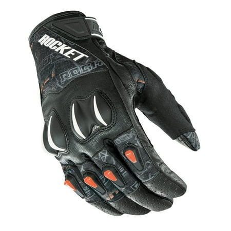 Street Riding Gloves - Joe Rocket Cyntek Street Style Orange Leather & Textile Motorcycle Riding Glove 1551 Colors/Sizes
