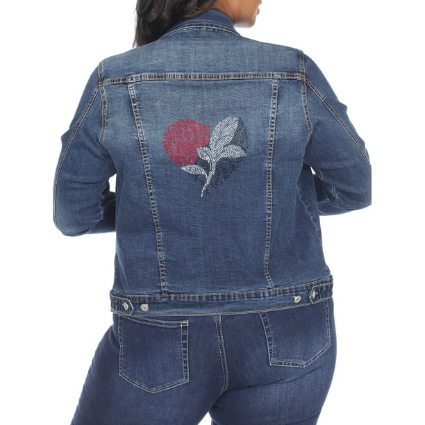 white mark denim jacket