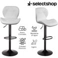 thumbnail image 3 of Set De 4 Bancos De Cocina Mostrador Barra Silla Taburete Comedor Respaldo Alto Altura Regulable y Función Giratoria 360° (4 Piezas Blanco), 3 of 9