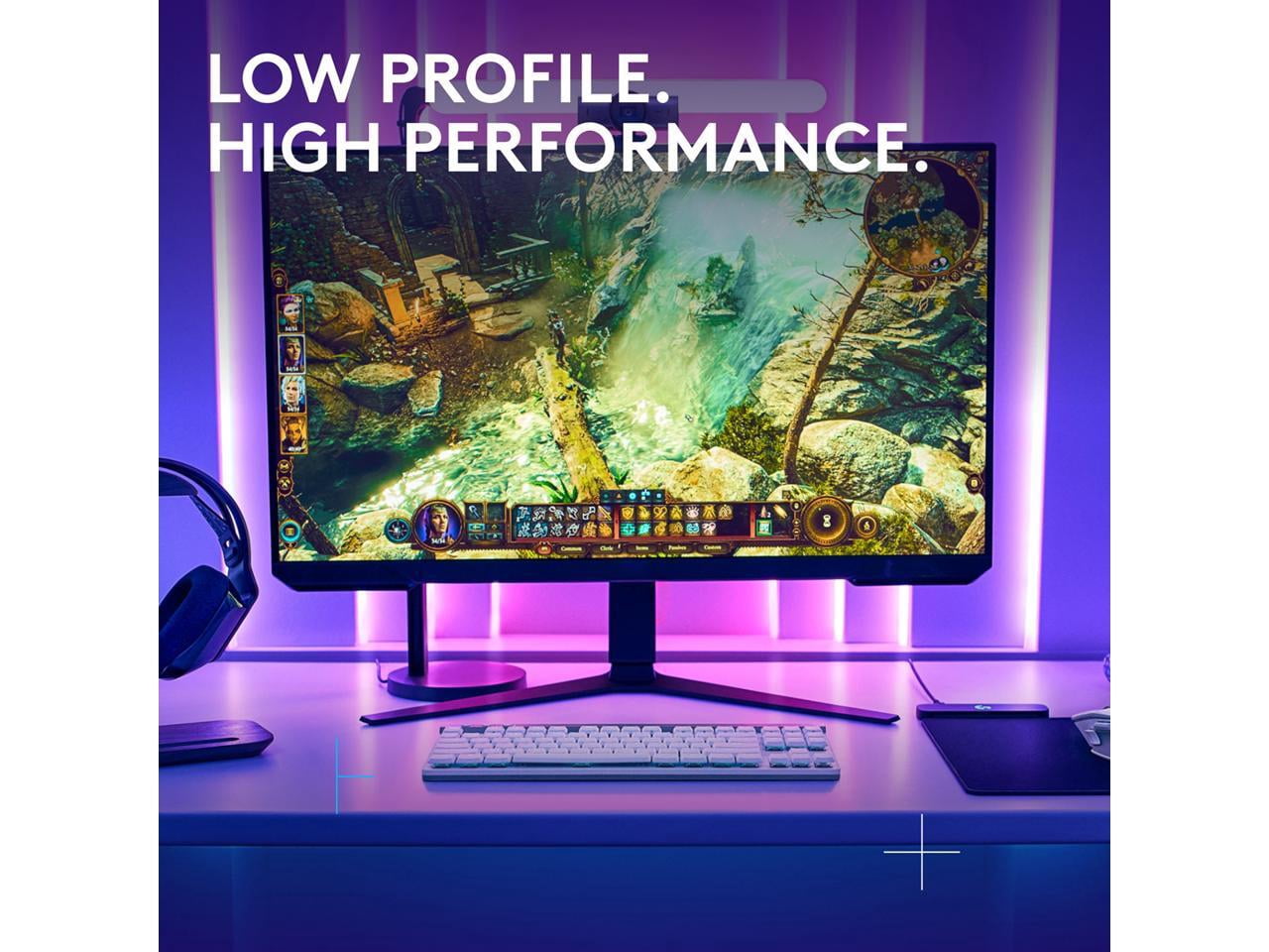 Logitech G515 LIGHTSPEED TKL Low Profile Wireless Gaming Keyboard - GL Brown Tactile Switches, LIGHTSYNC RGB, Thin Tenkeyless Design, PBT Keycaps - White
