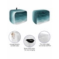 thumbnail image 2 of Fsddascl Turquoise Stripes Toaster Cover 4 Slice, Large Kitchen Appliance Covers, Farmhouse Gradient Sea Waves Beach Toaster Oven Cover with Loop, Bread Machine Cover Polyester Dust Cover Protection, 2 of 5