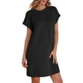 thumbnail image 3 of Womens Summer Dresses Fashion 2025 Short Sleeve Spring Mini Dress Casual Beach Vacation Clothes Dresses Black L, 3 of 8
