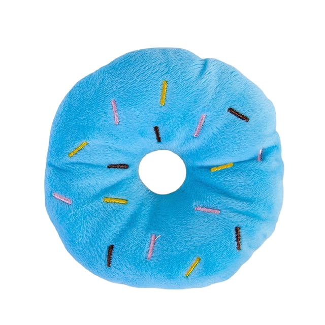 Donut Squeaky Chew Toy for Puppies and Dogs Interactive Pet Sound Entertainment