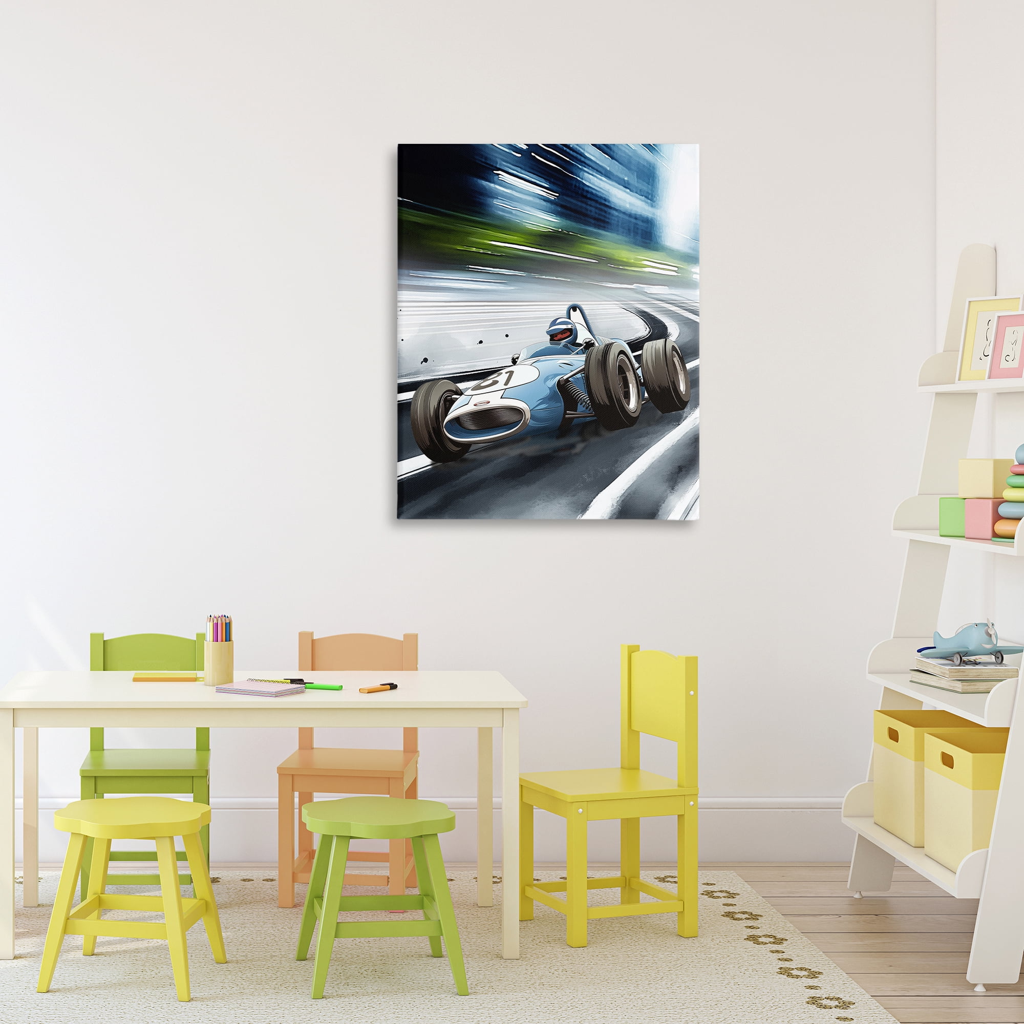 Stupell Industries Speeding Racecar Driver Canvas Wall Art, design by Christine Simpson Art