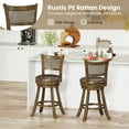 thumbnail image 4 of Gymax Set of 2 Bar Stools 25'' Swivel Bar Chairs w/ PE Rattan Backrest Counter Height, 4 of 8