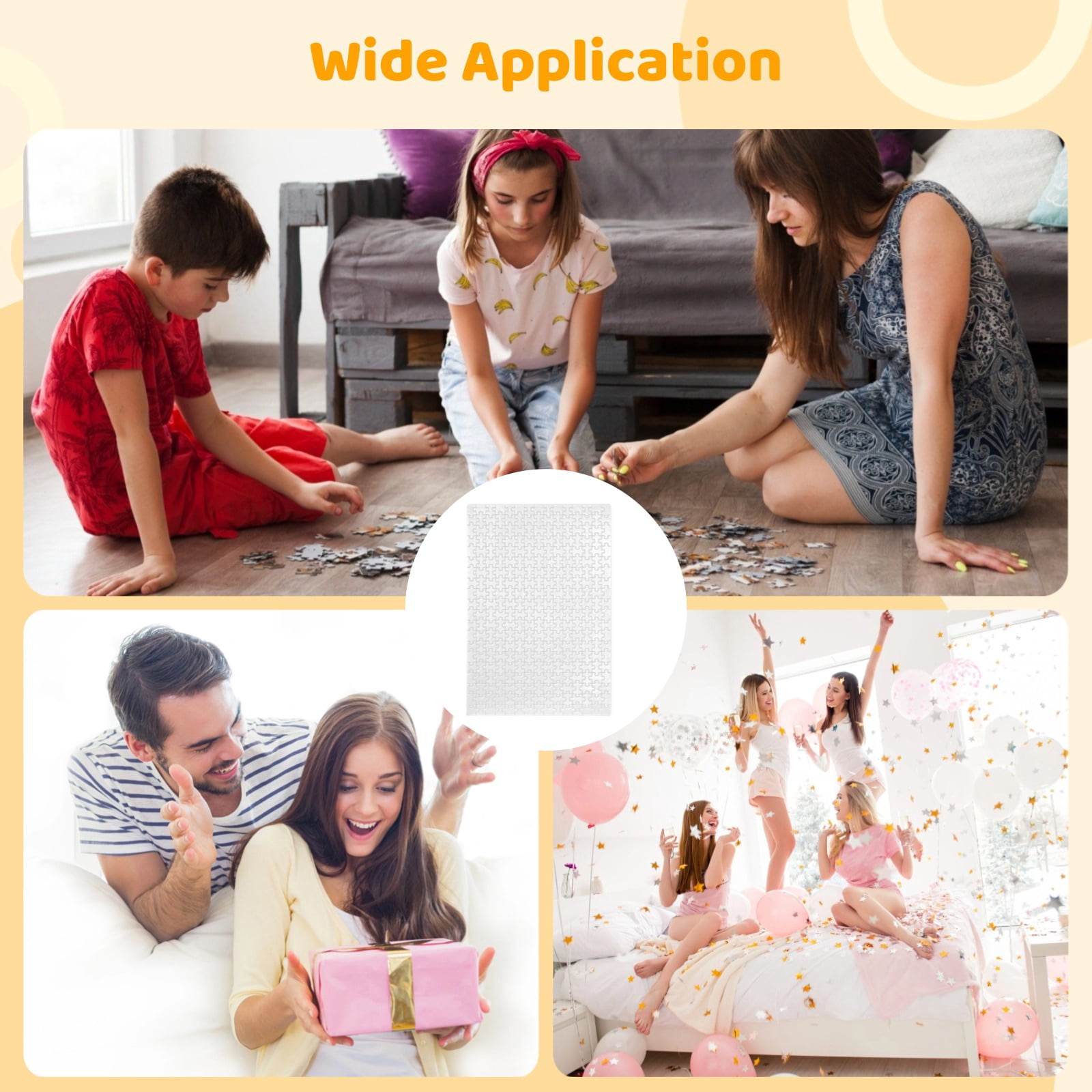 10 Set / 300-Piece Blank Sublimation Puzzles – White DIY Jigsaw Puzzles for Heat Transfer Printing, 10.2" Customizable Craft Puzzles for Photos, Gifts & Party Favors