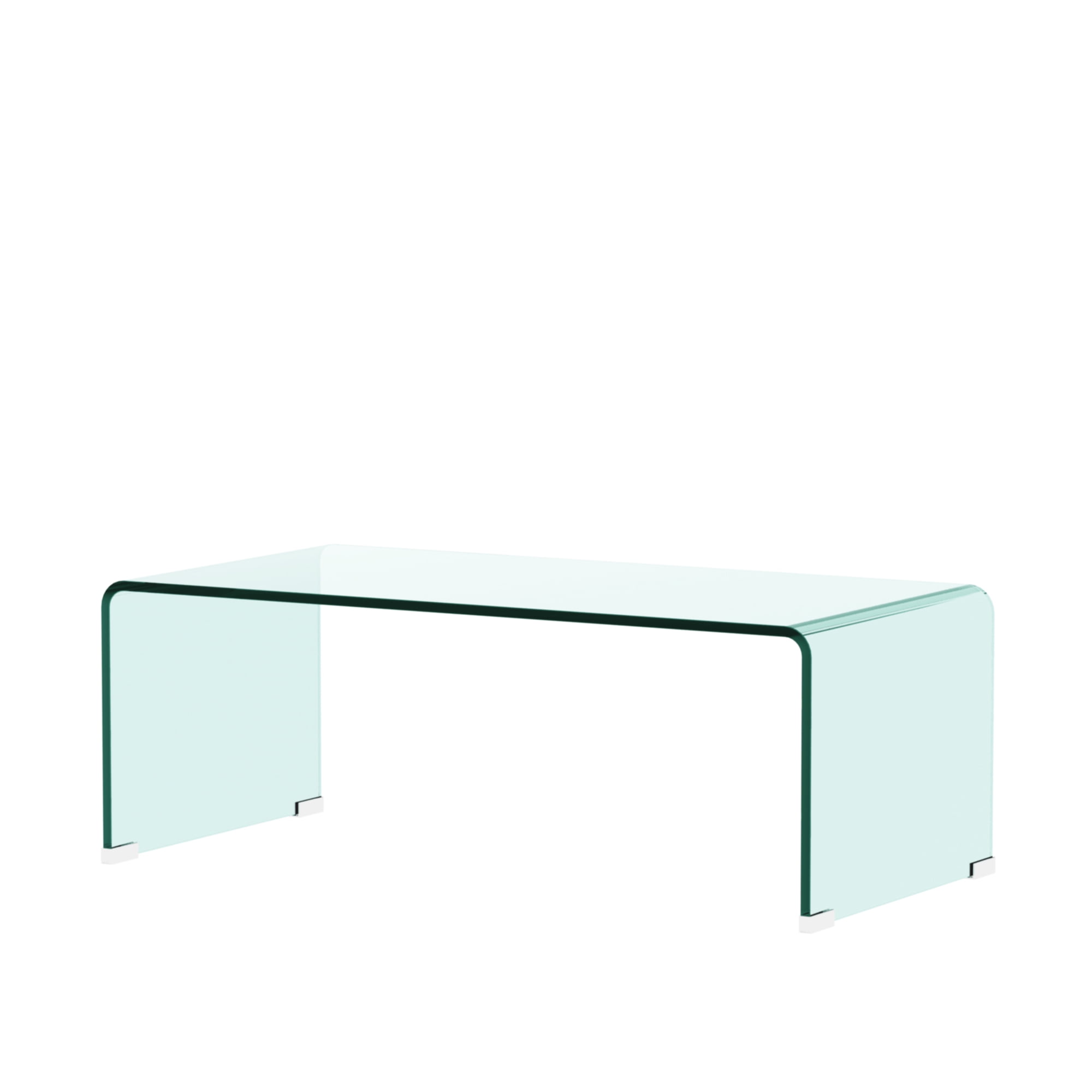 Resenkos Rounded Edges Glass Coffee Table Accent Cocktail Side Table for Living Room Furniture Decor, Clear