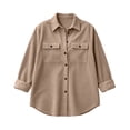 thumbnail image 6 of Women's Cardigan Winter Tops Casual Fashion Solid Color Lapel Button Up To Long Sleeved Top S-2XL, 6 of 7