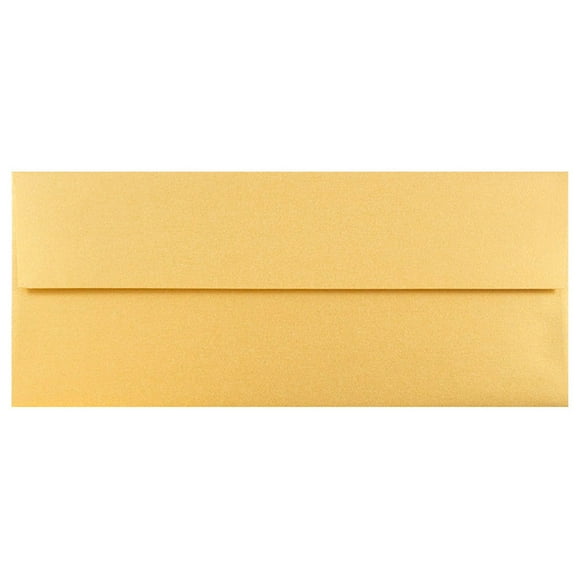 JAM Paper #10 Envelopes, 4 1/8 x 9 1/2, Gold Metallic, 50 per Pack