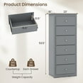 thumbnail image 3 of Gymax 6 Drawer Dresser Tall Wooden Chest of Drawers w/ Metal Drawer Guide Rails Grey, 3 of 6