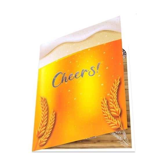 Father's Day 3D Popping Up Greeting Card Beer Bottle and Mug Design for Dad's Birthday or Retirement Celebration Gift