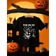 thumbnail image 1 of Girls' Halloween T-Shirt - Black with White Japanese text - Soft Knit Top for Toddlers, Kids, Teens - Cute Halloween Party outfit - Machine Washable apparel, Kids Casual Wear, Playful Graphic Tee, 1 of 6