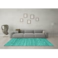 thumbnail image 3 of Ahgly Company Machine Washable Indoor Rectangle Abstract Turquoise Blue Contemporary Area Rugs, 6' x 9', 3 of 4