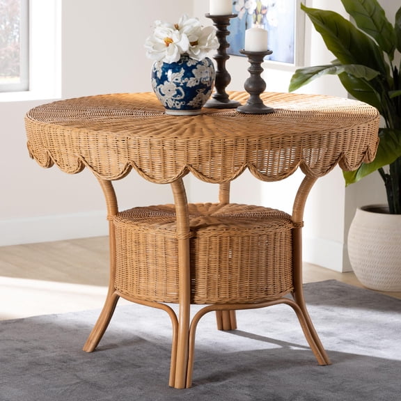bali & pari Abena Boho Dining Table, Light Honey