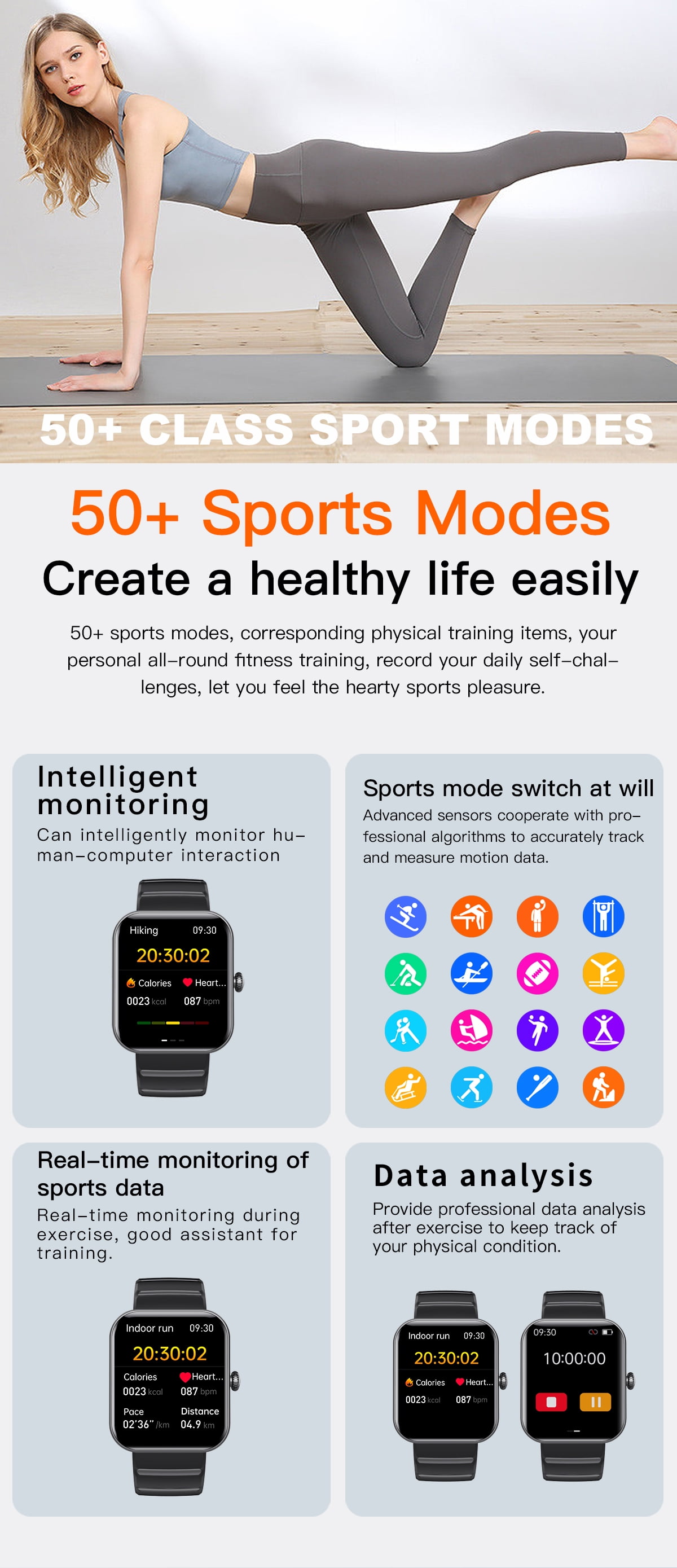Laatikui F21PRO smart watch sports sleep monitoring exercise waterproof