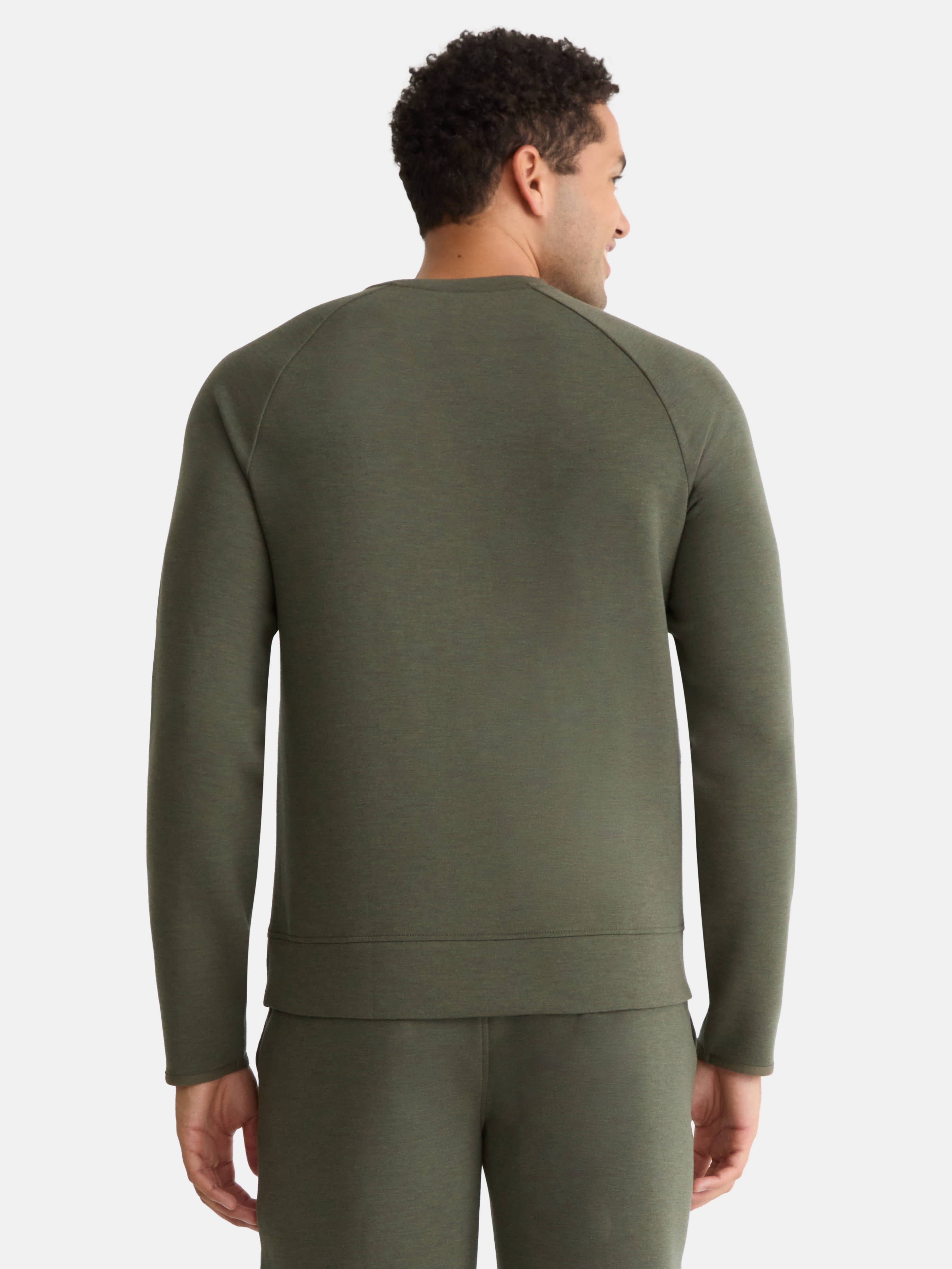 Athletic Works Men's and Big Men's Fusion Double Knit Crewneck Sweatshirt, Sizes S-5XL