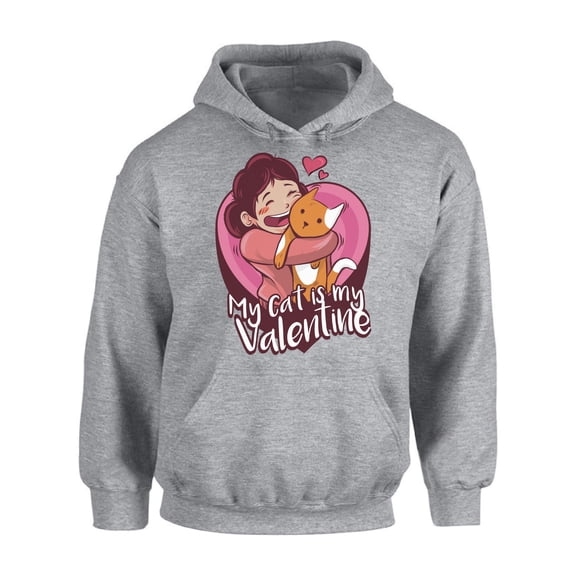 Awkward Styles Anti Valentine Hoodie My Cat is My Valentine Hooded Sweatshirt Valentines Sweater