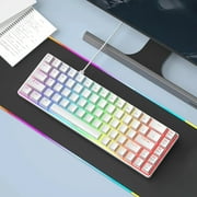 MageGee Portable 60% Mechanical Gaming Keyboard, MK-Box LED Backlit Compact 68 Keys Mini Wired Office Keyboard with Red Switch for Windows Laptop PC Mac - Black/Grey